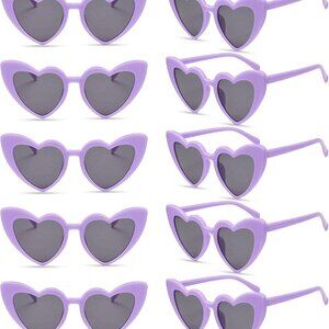 10 Pack Heart Shaped Sunglasses Womens Cat Eye Heart Glasses Bachelorette Party